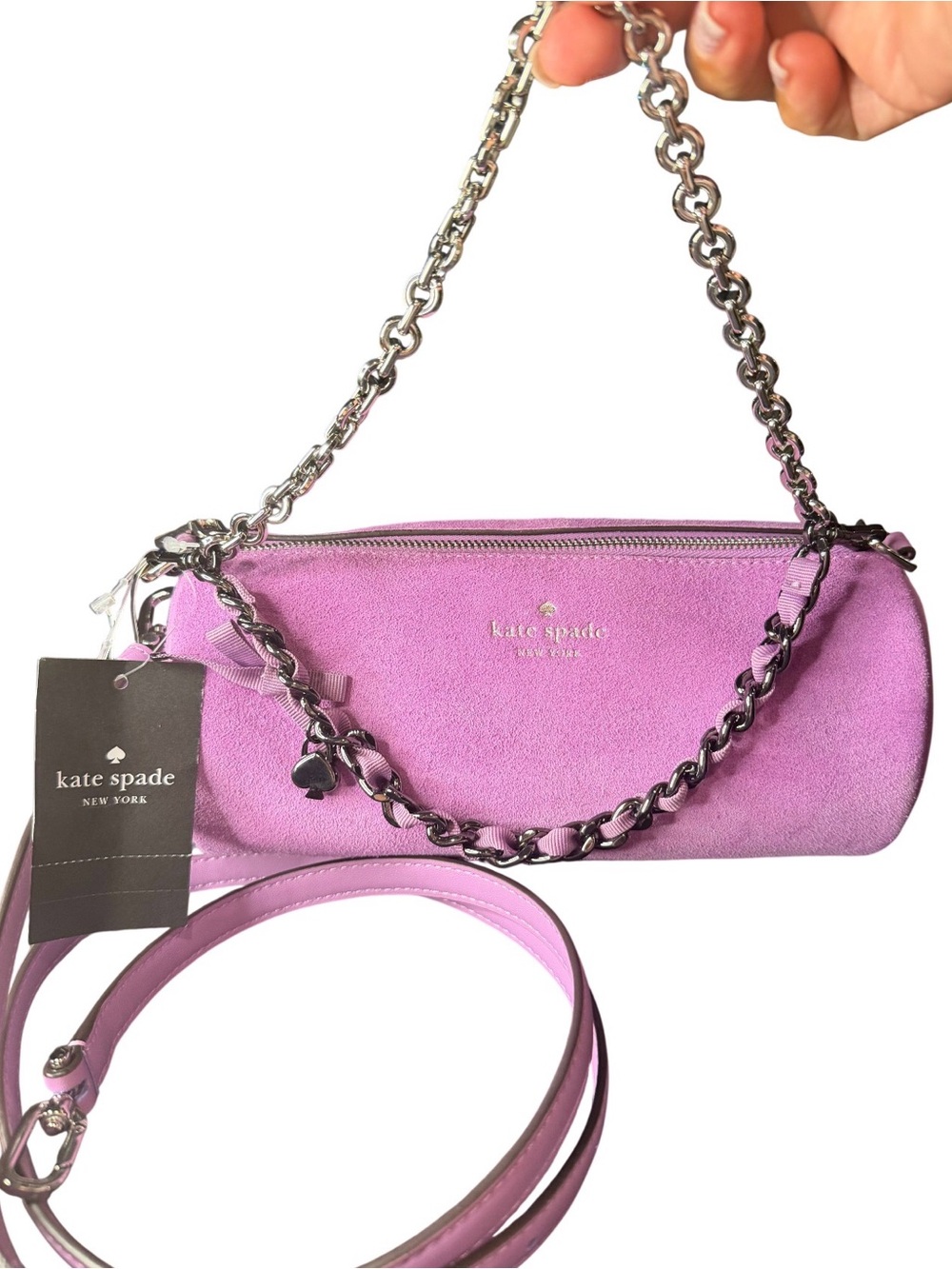 kate spade Lilac Suede Mini Chain Shoulder Bag